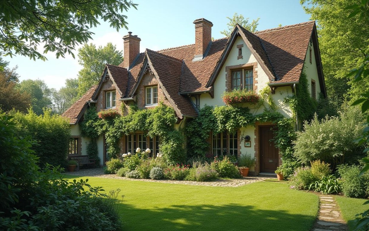 Maison traditionnelle en Normandie à moins de 100 000 euros avec jardin verdoyant.